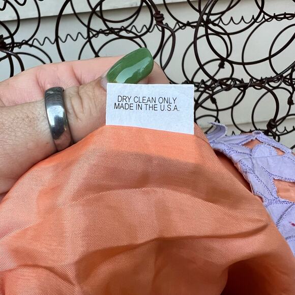 Milly of New York Purple Leaf Lace Applique Coral Underlay  Mini Skirt 3D Size 4 - Picture 7 of 8